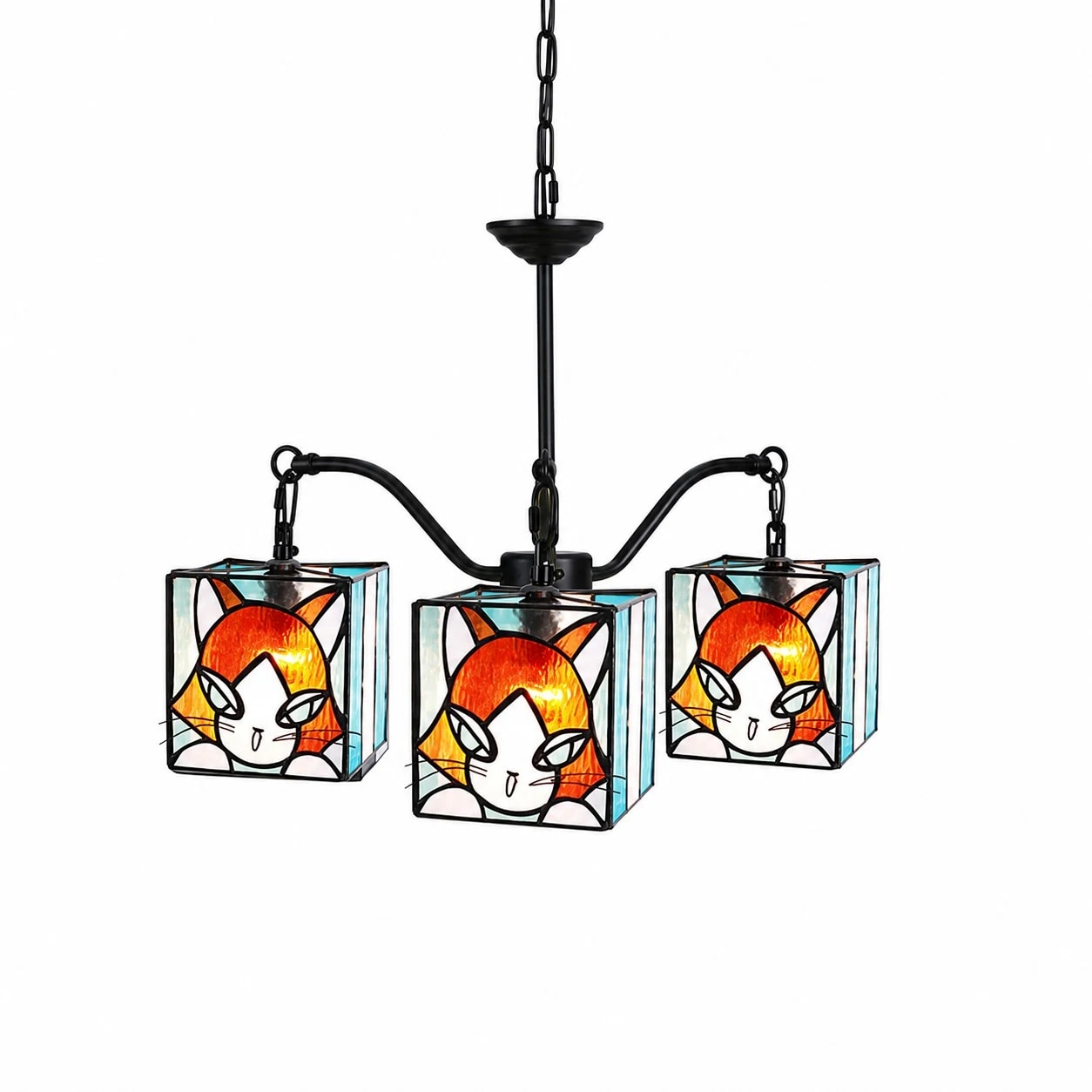 Amber Orange Branch 3-light chandelier 58 cm &times; 53 cm / 22.8&Prime; &times; 20.9&Prime;
