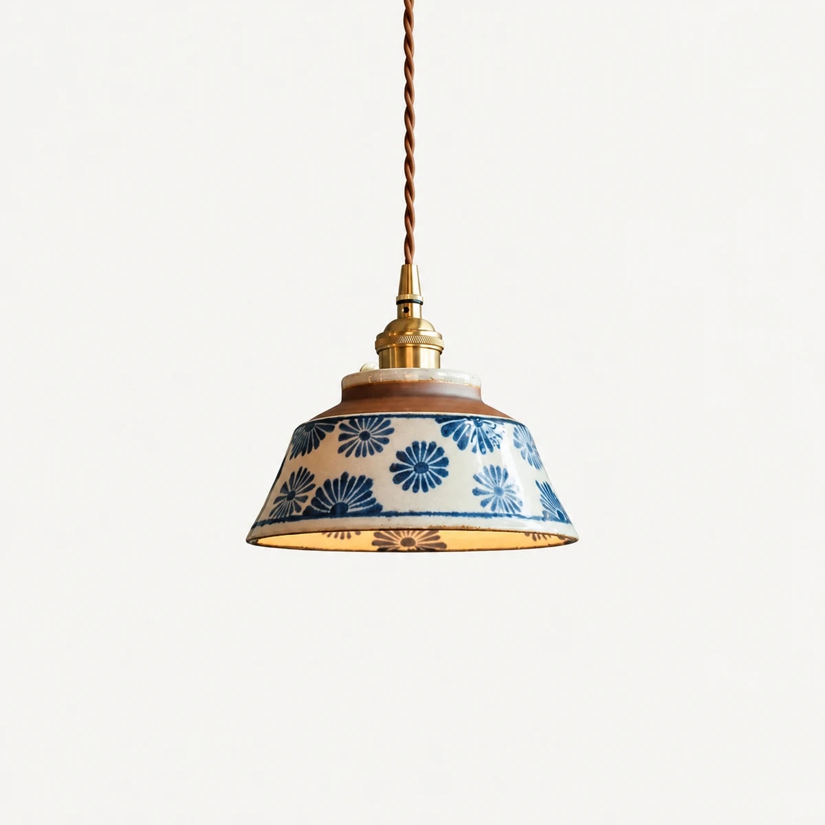 Blue and White Pattern ceramic pendant lamp