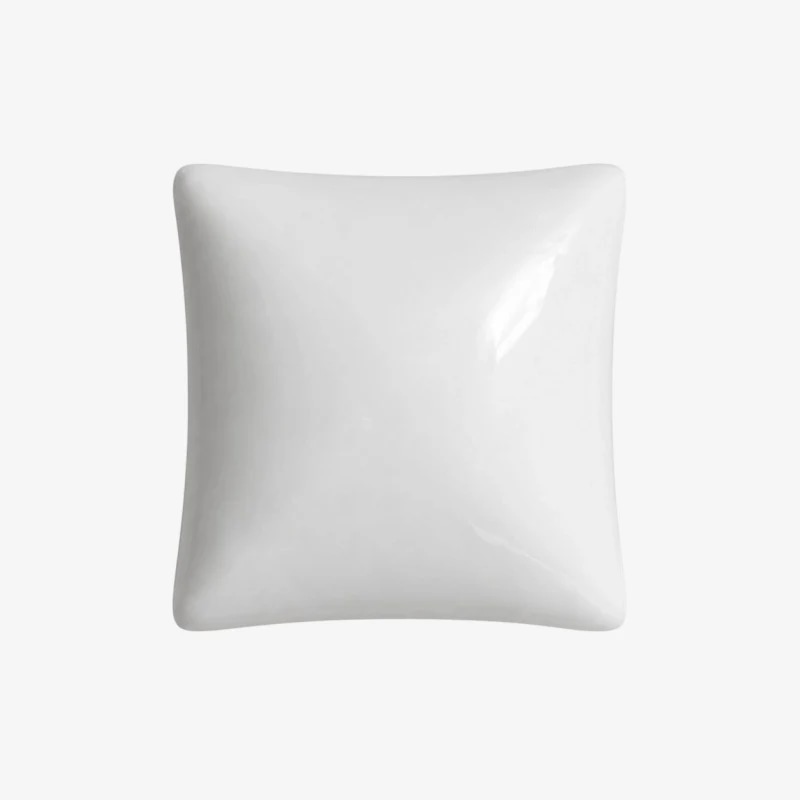 Front view of white square wall sconce