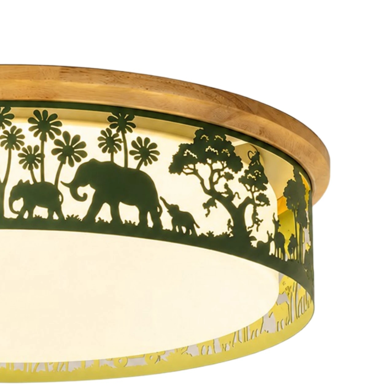 Type D woodland animal silhouette detail with wood-toned rim