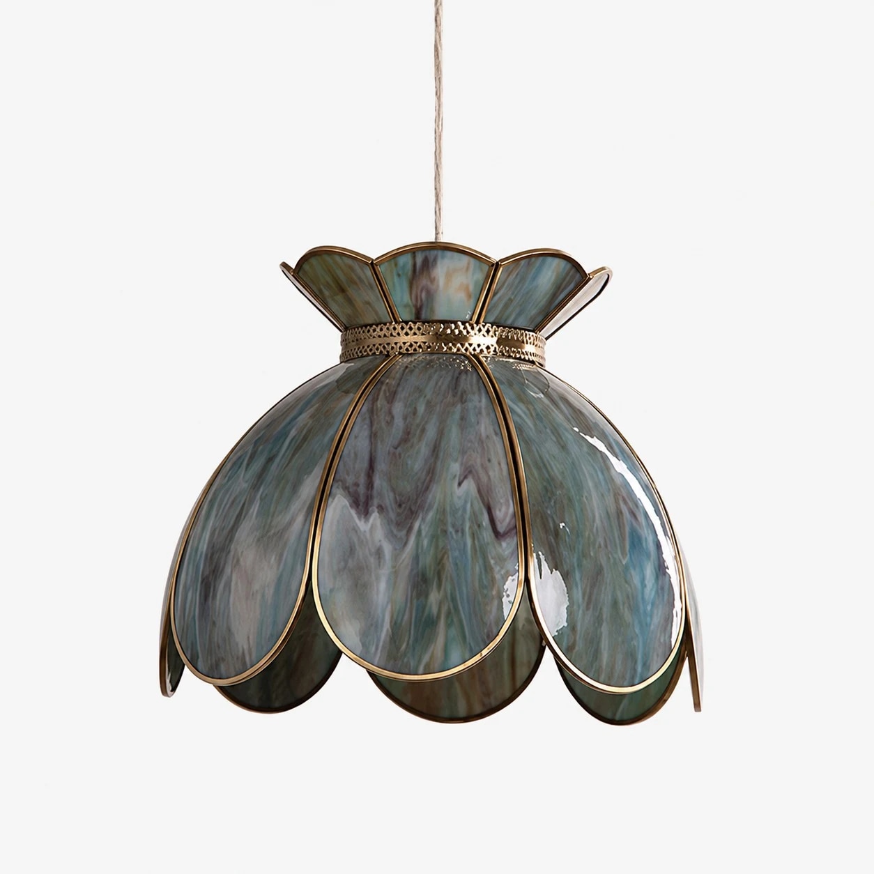 Style B iridescent glass pendant light