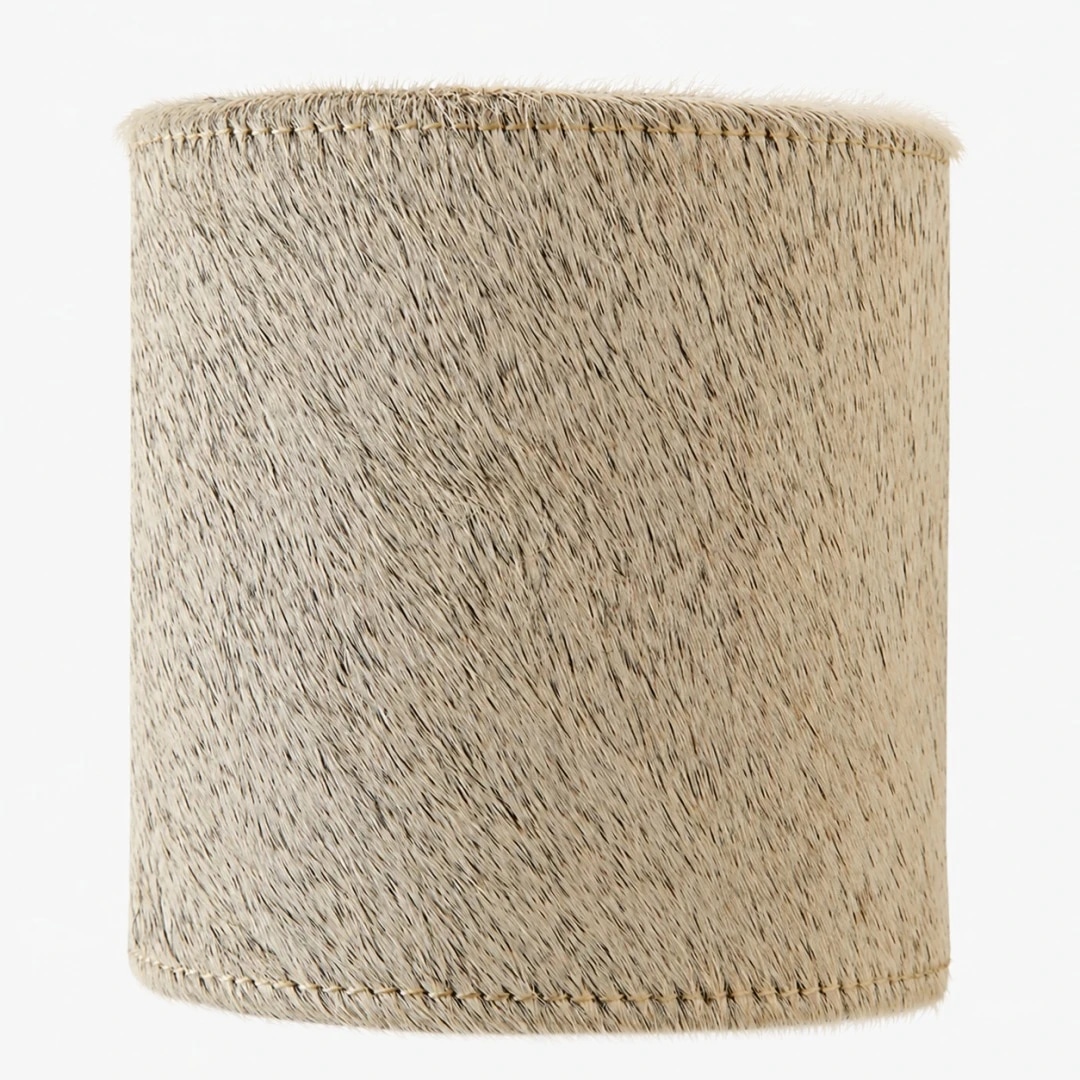 Close view of the white velvet shade