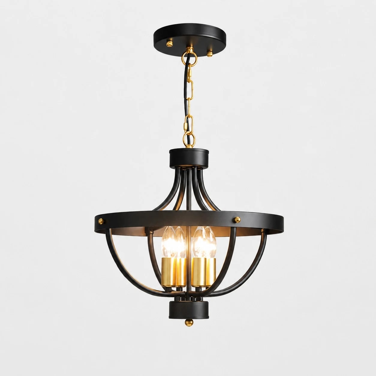 Vintage black chain chandelier