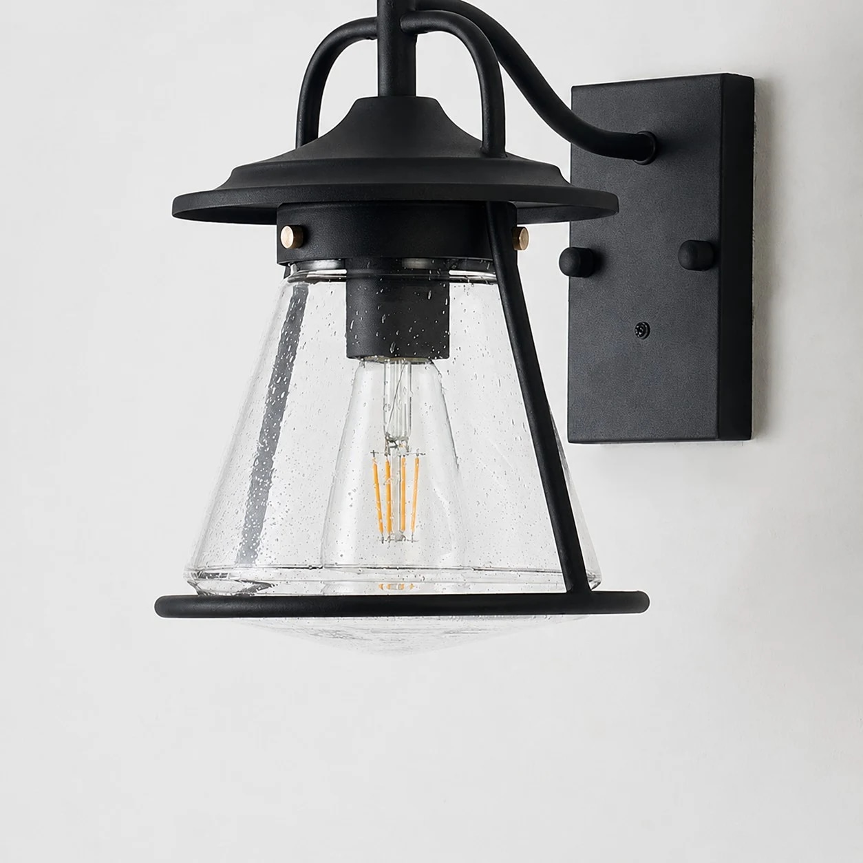 Clear glass outdoor lantern angle