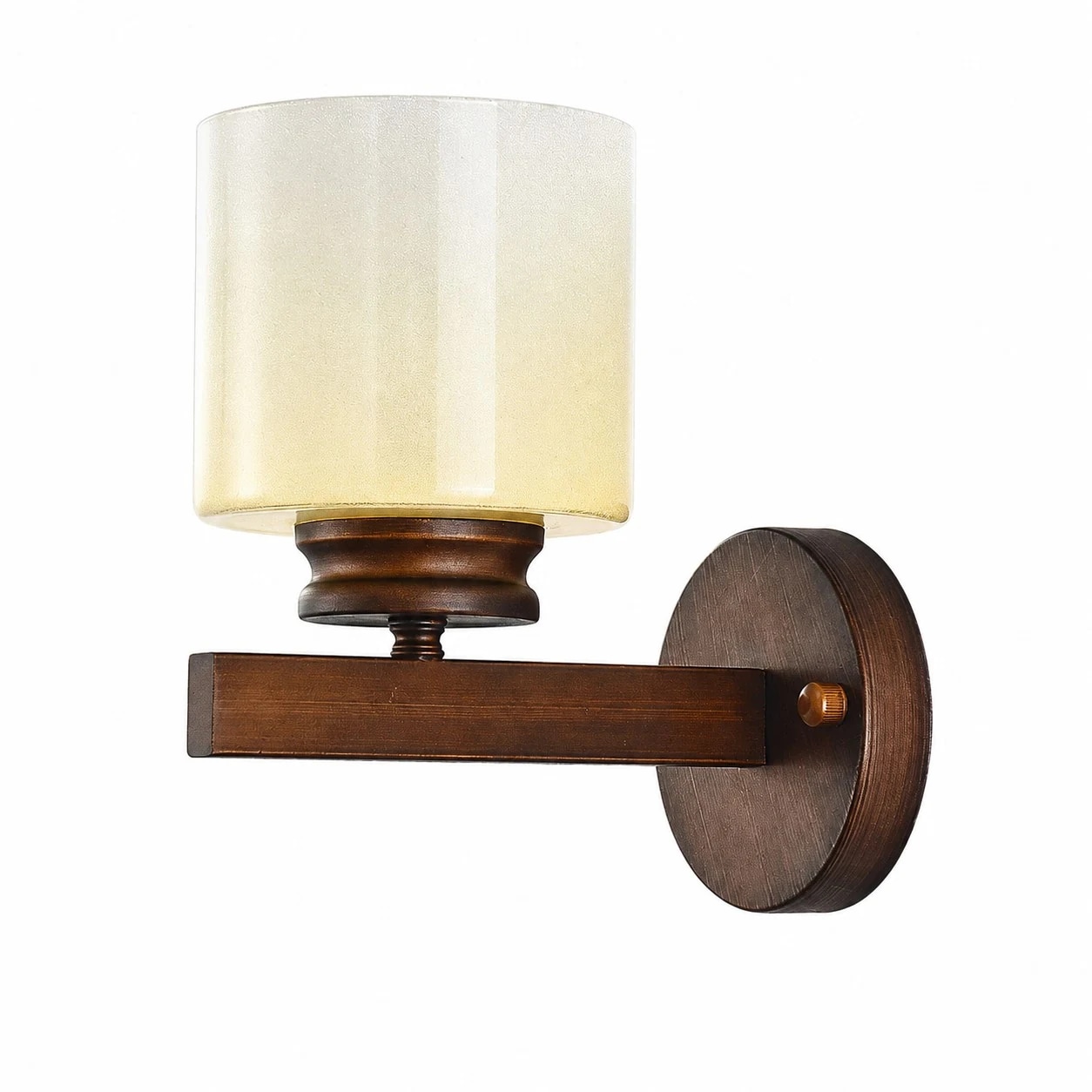 Aged bronze alabaster glass wall sconce