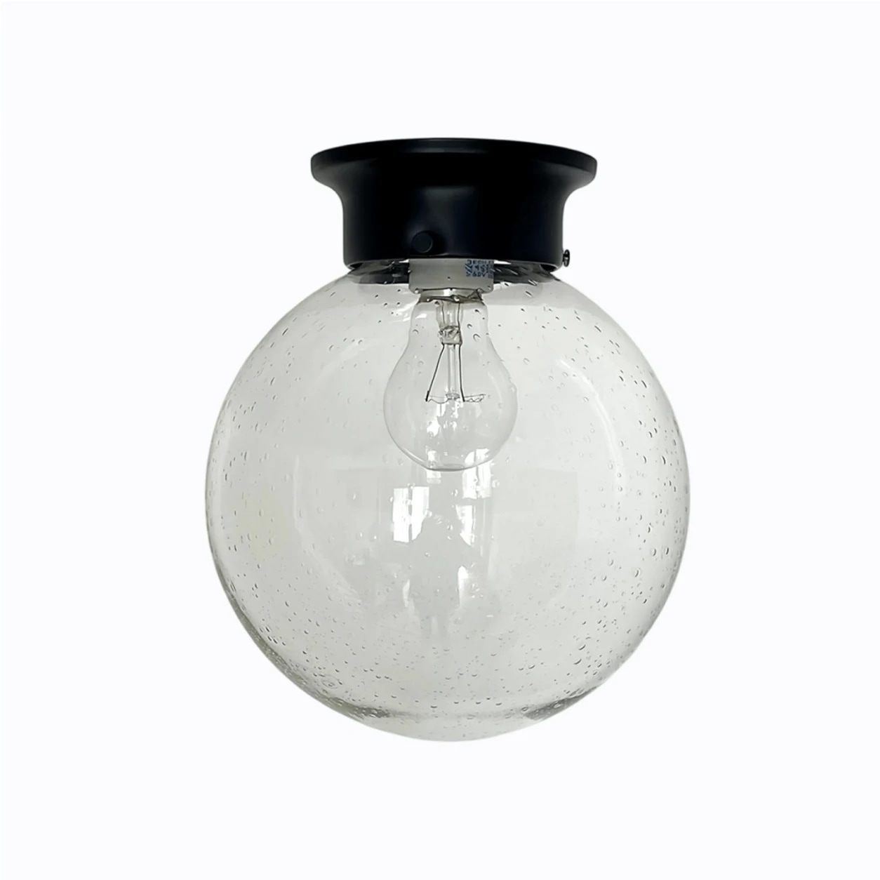 Style I minimalist glass ceiling lamp in black finish