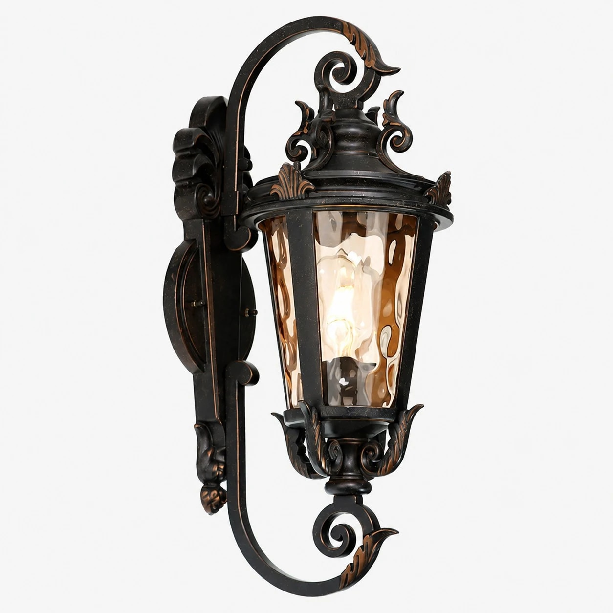 Shared size reference image for aluminum and glass outdoor wall lantern