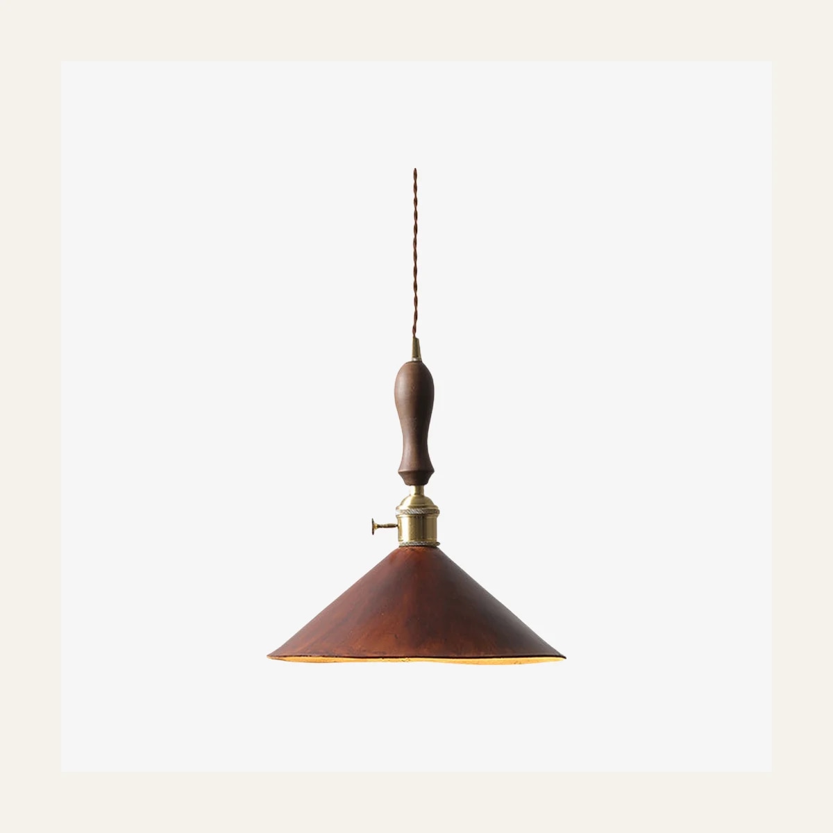 Style A brown cone leather pendant light