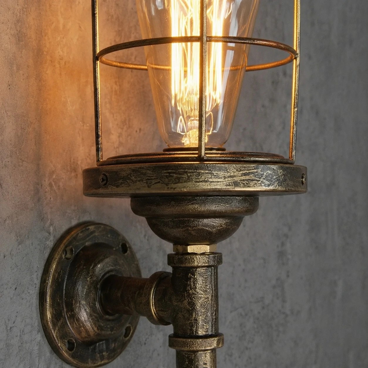 Vintage wall sconce construction detail