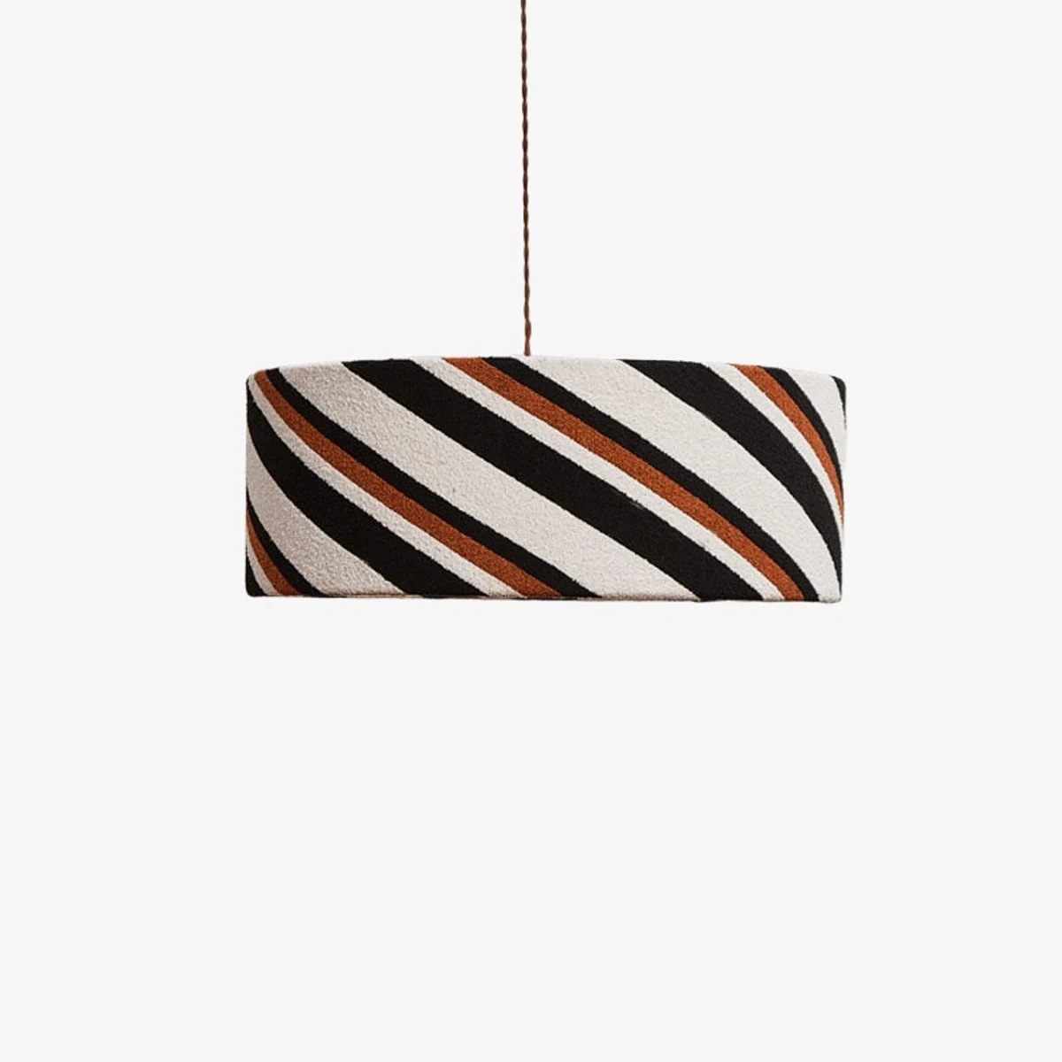Striped fabric drum pendant silhouette