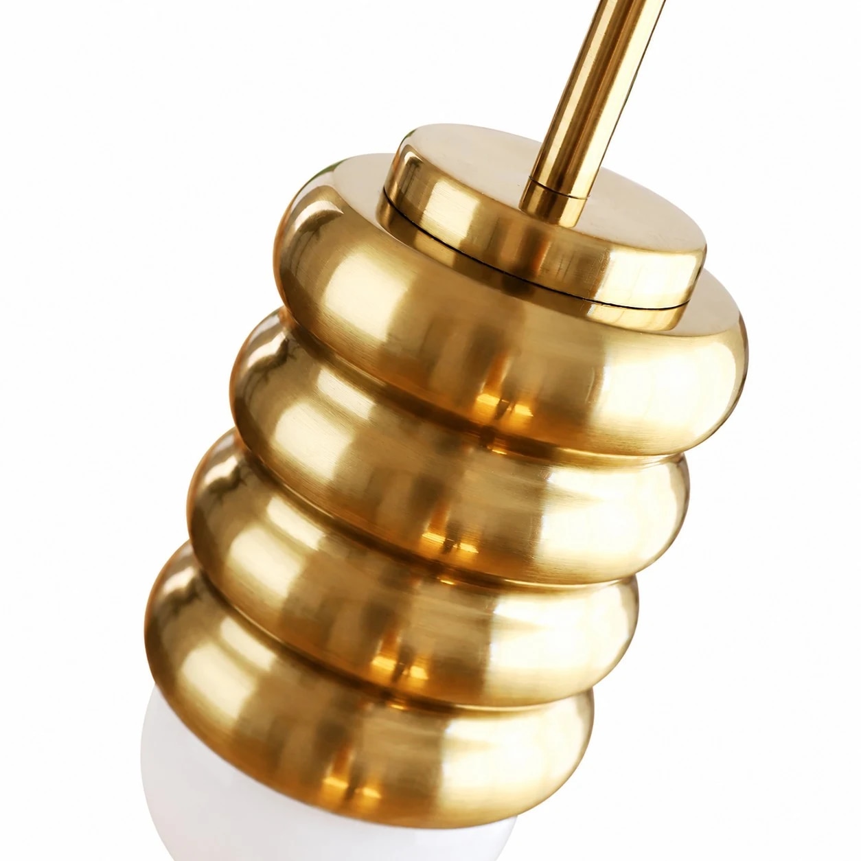 Brass color ribbed shade detail