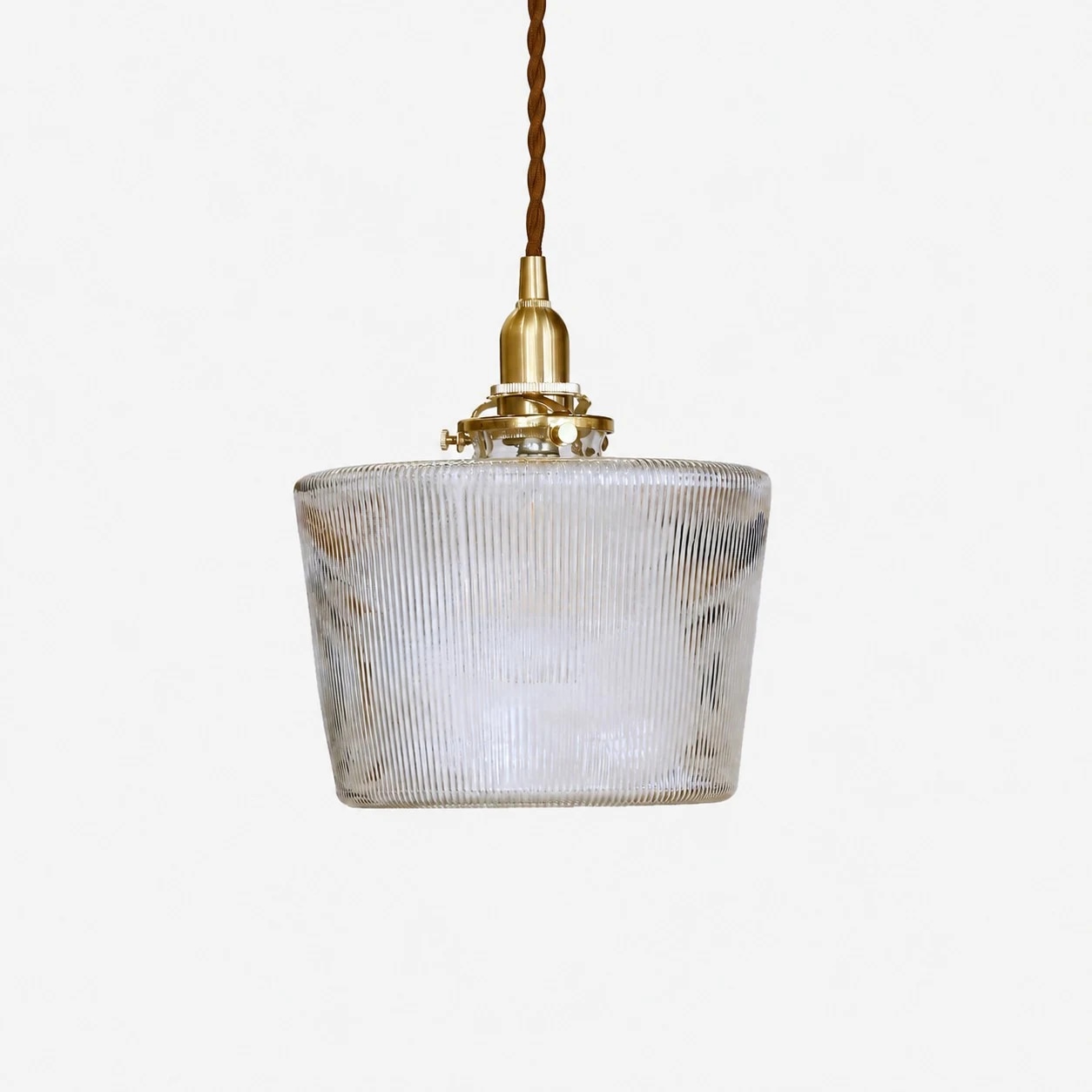 Clear ribbed glass pendant color