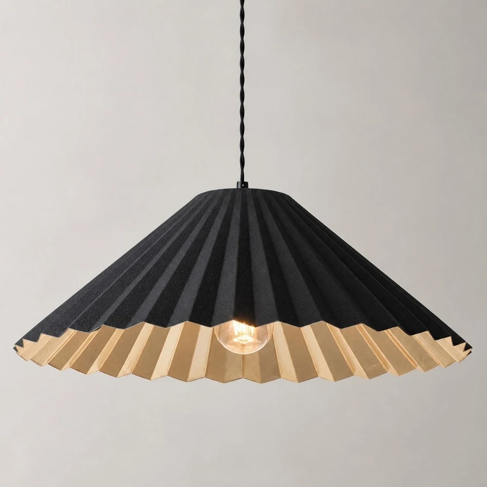 Black metal dome pendant shade profile