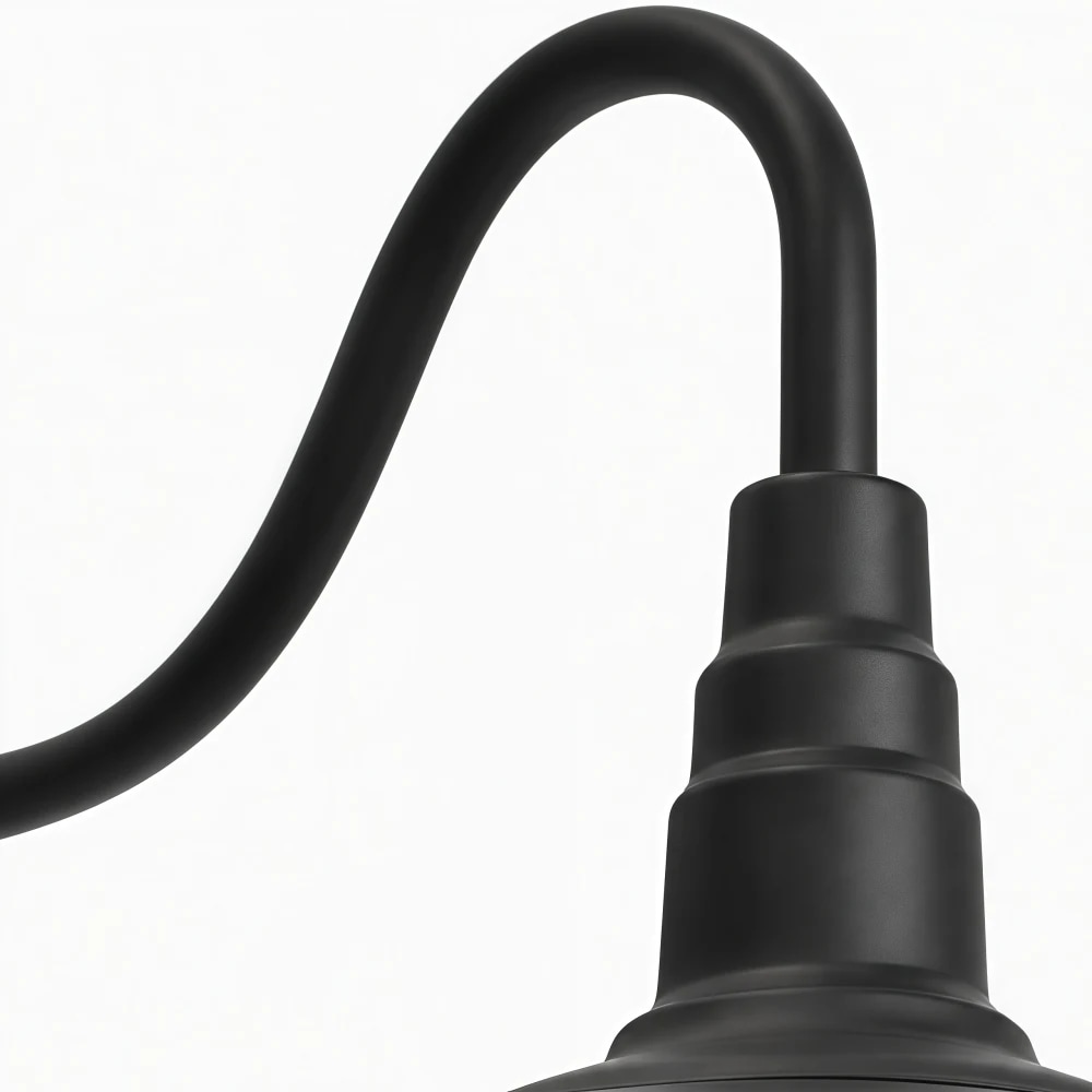 Black curved arm and socket detail