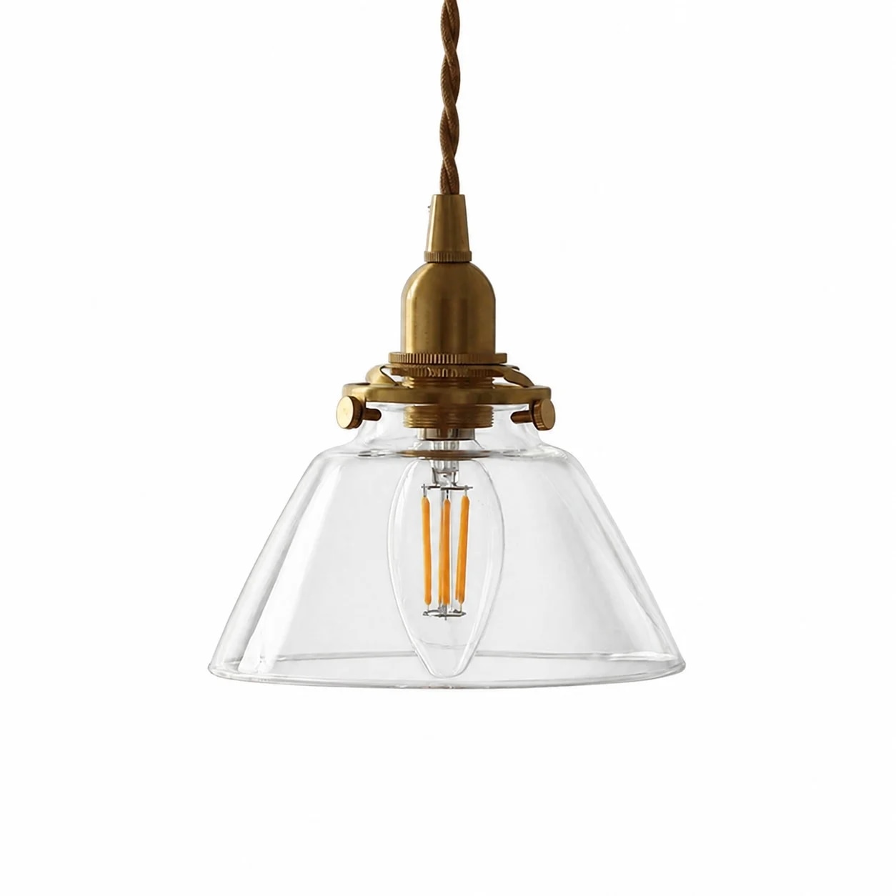 Clear smooth glass pendant lamp