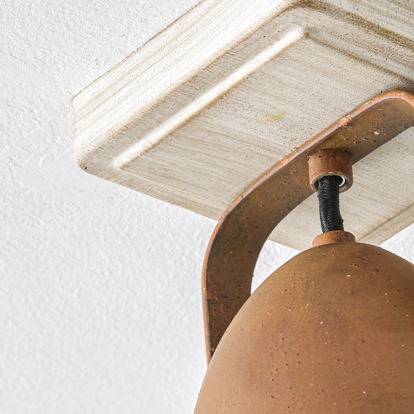 White ceiling mount and adjustable bracket