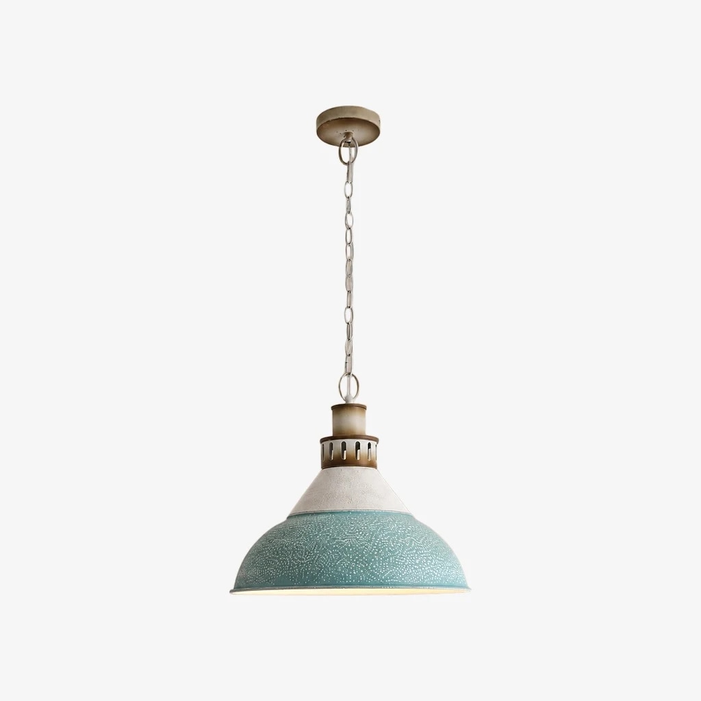 light blue industrial pendant light