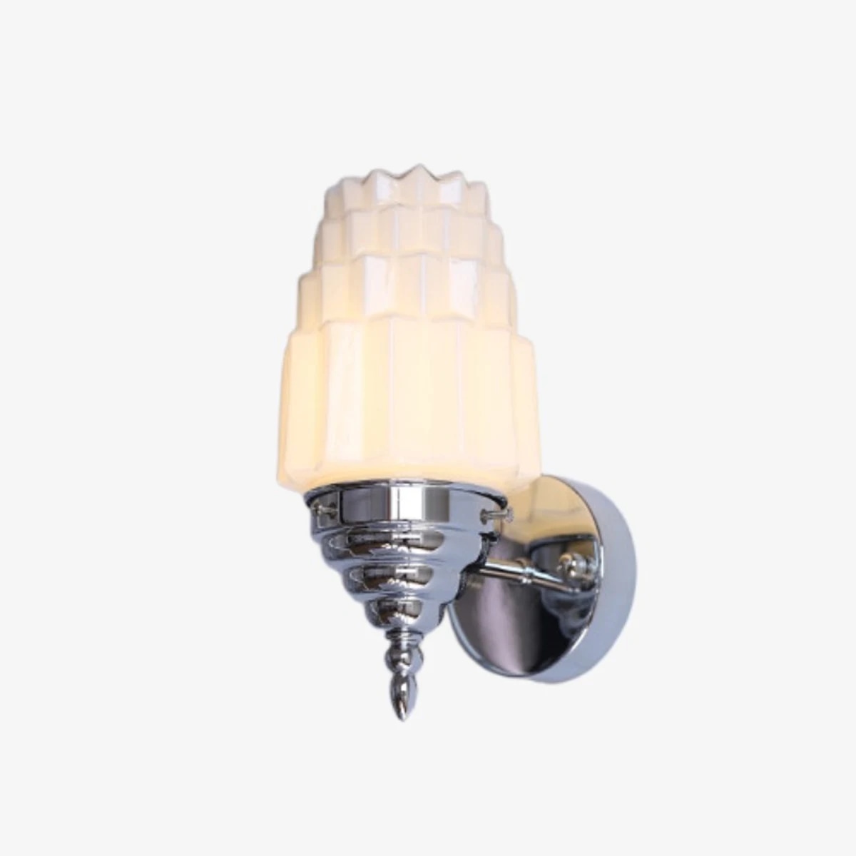 Chrome hardwired wall sconce