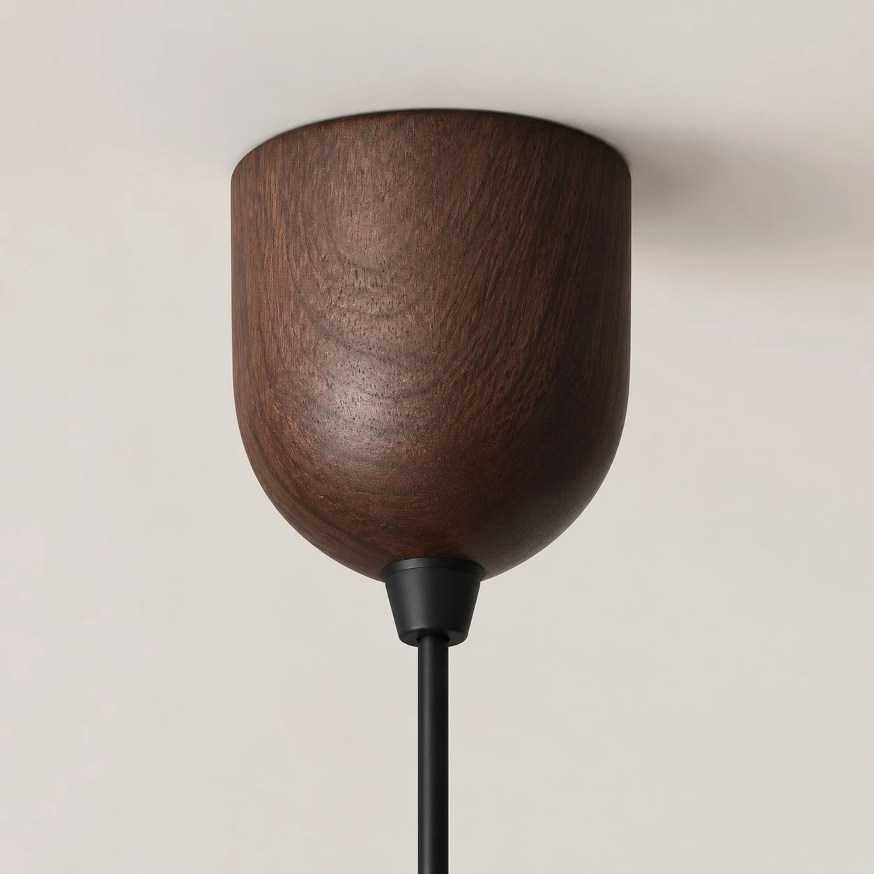 Matching ceiling cup and black cord finish