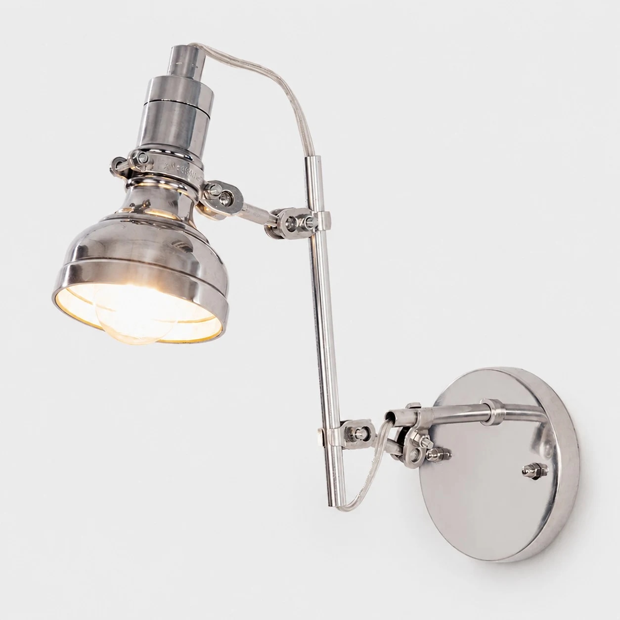 Extended version natural aluminum adjustable wall sconce