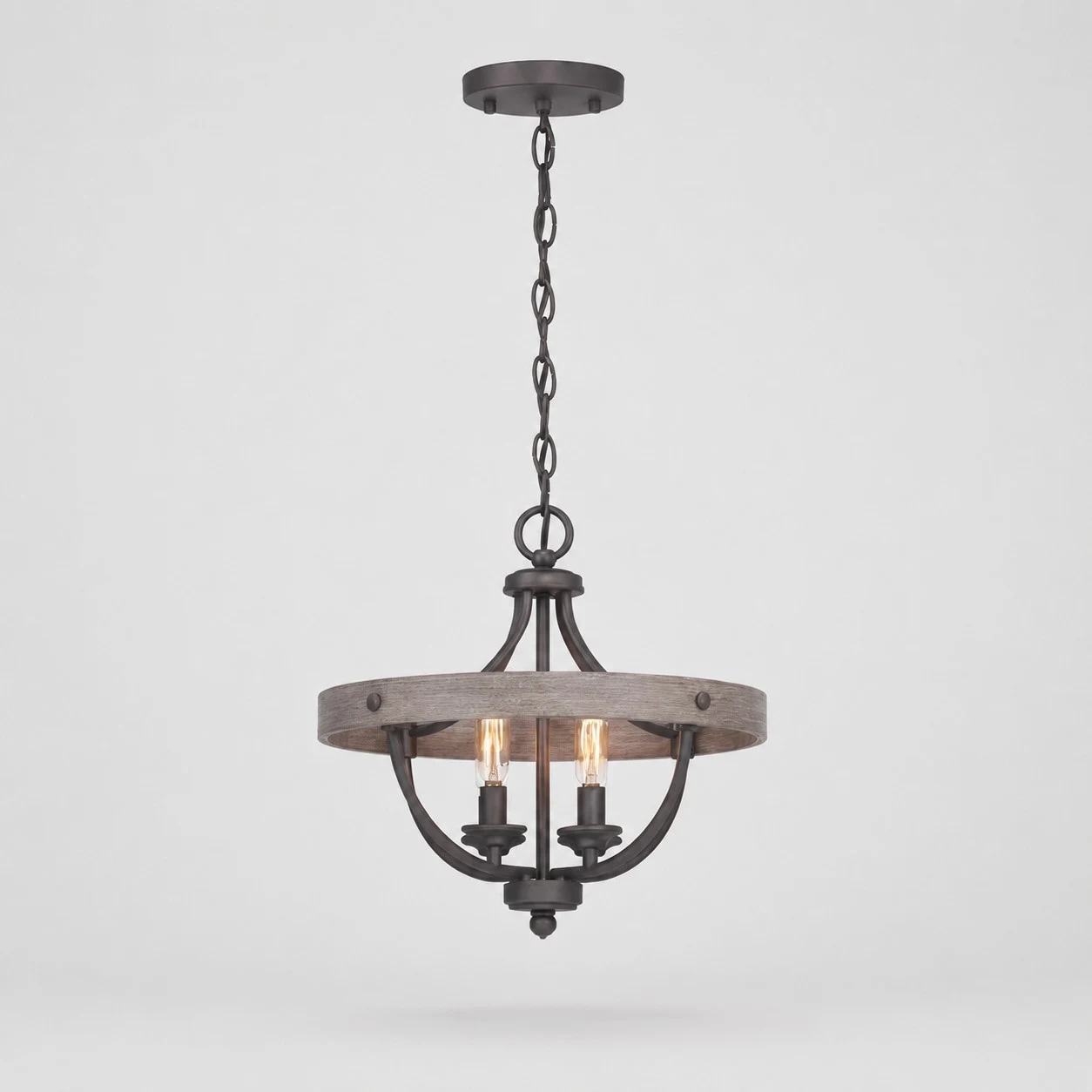 Aged finish chain chandelier