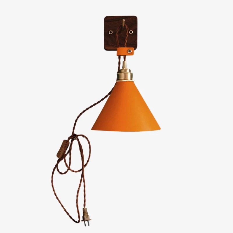 Amber plug-in with wood wall base
