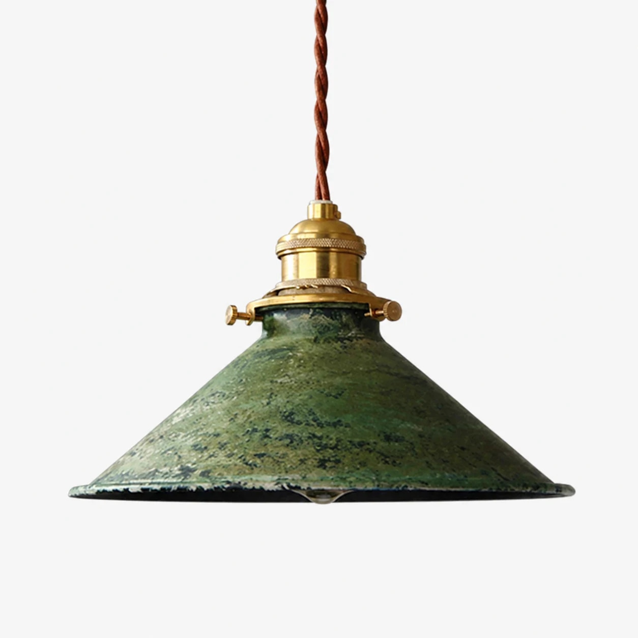 Distressed Green Cone pendant lamp
