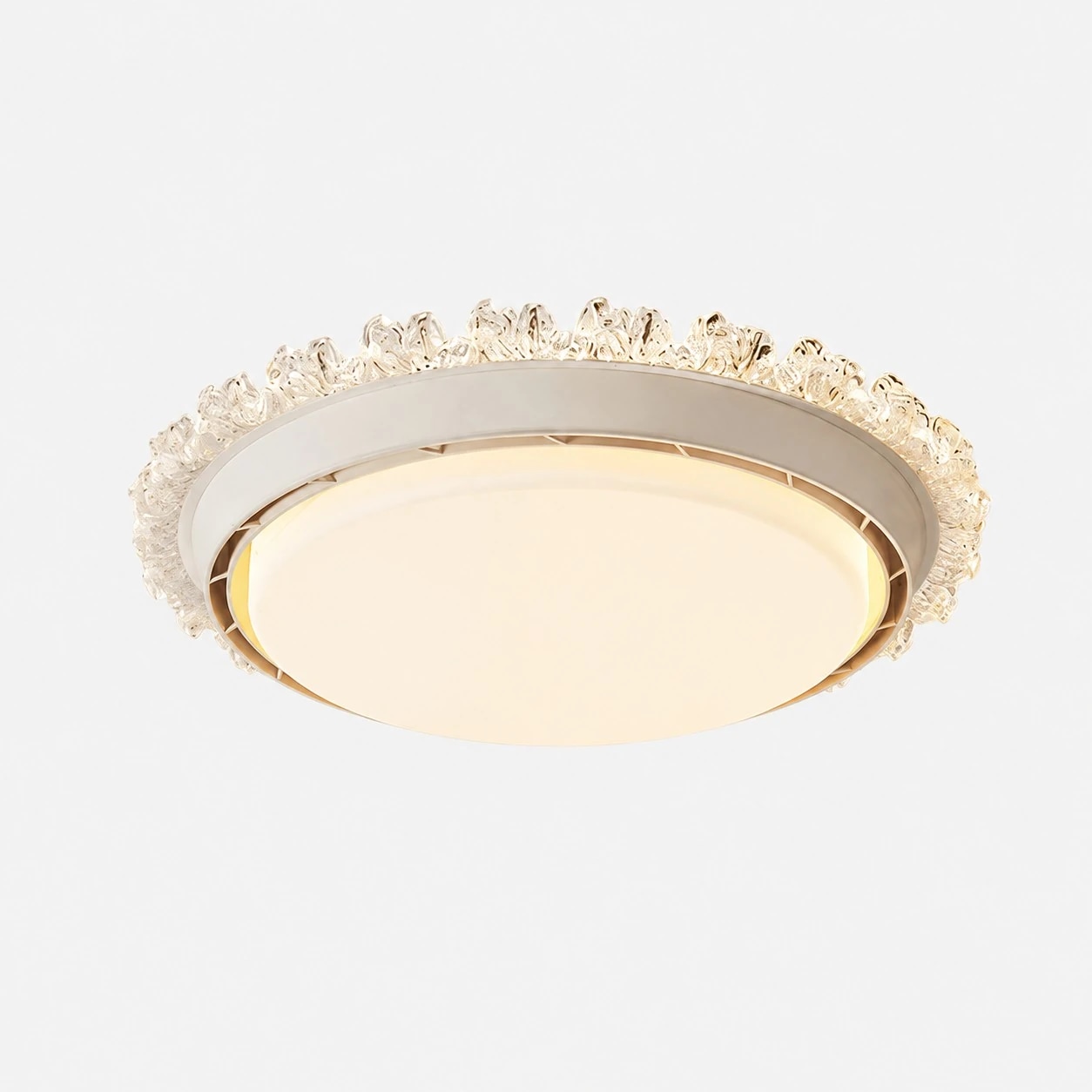 Style A Crystal + White flush mount ceiling fan light