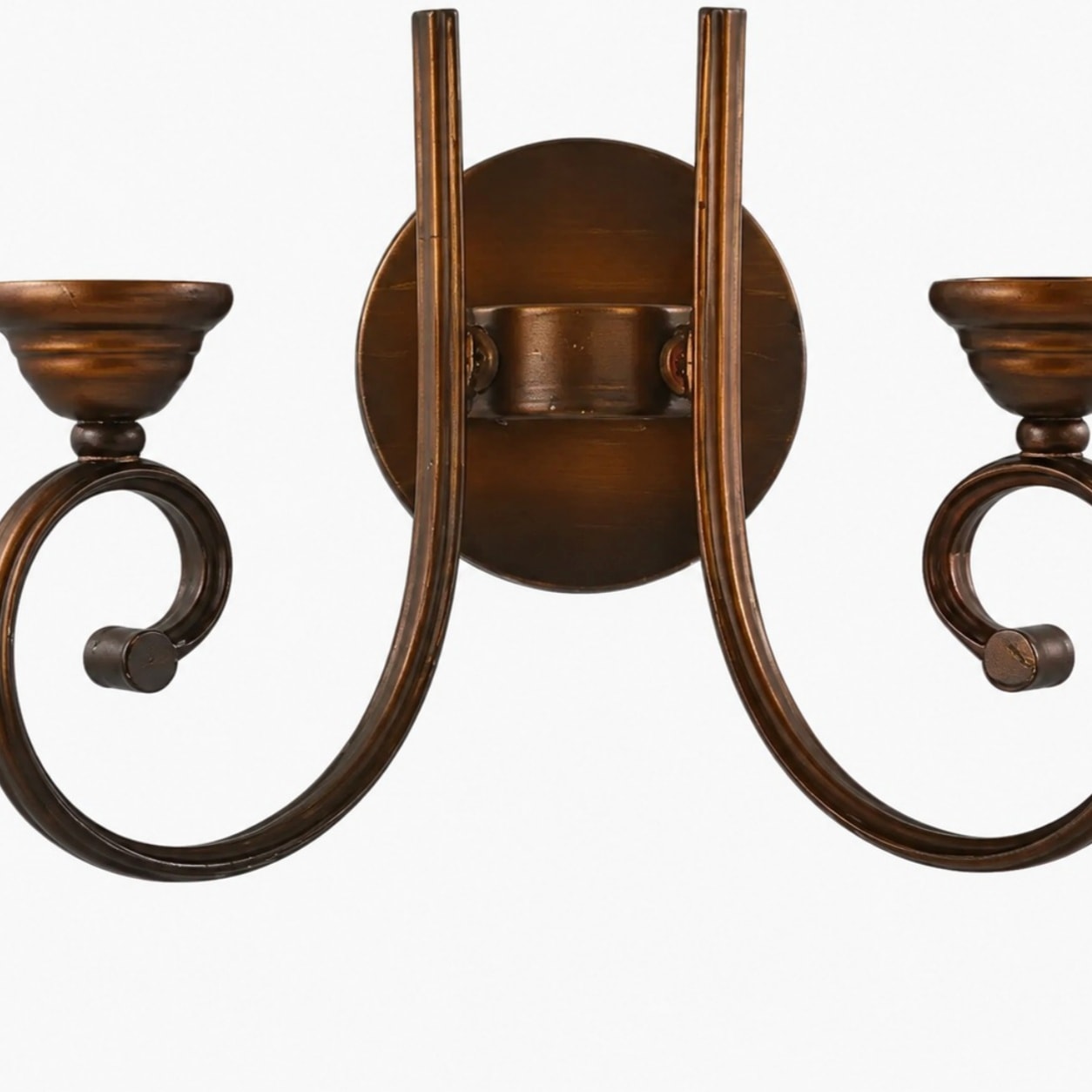 Two light wall sconce backplate and metal frame detail