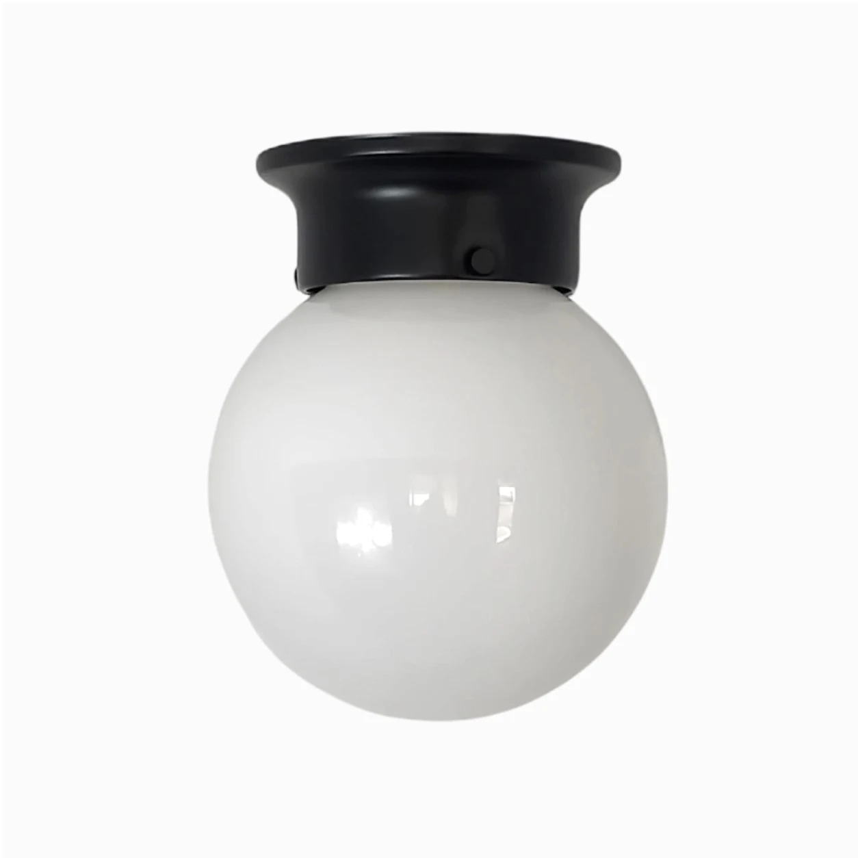 Style B minimalist glass ceiling lamp in black finish