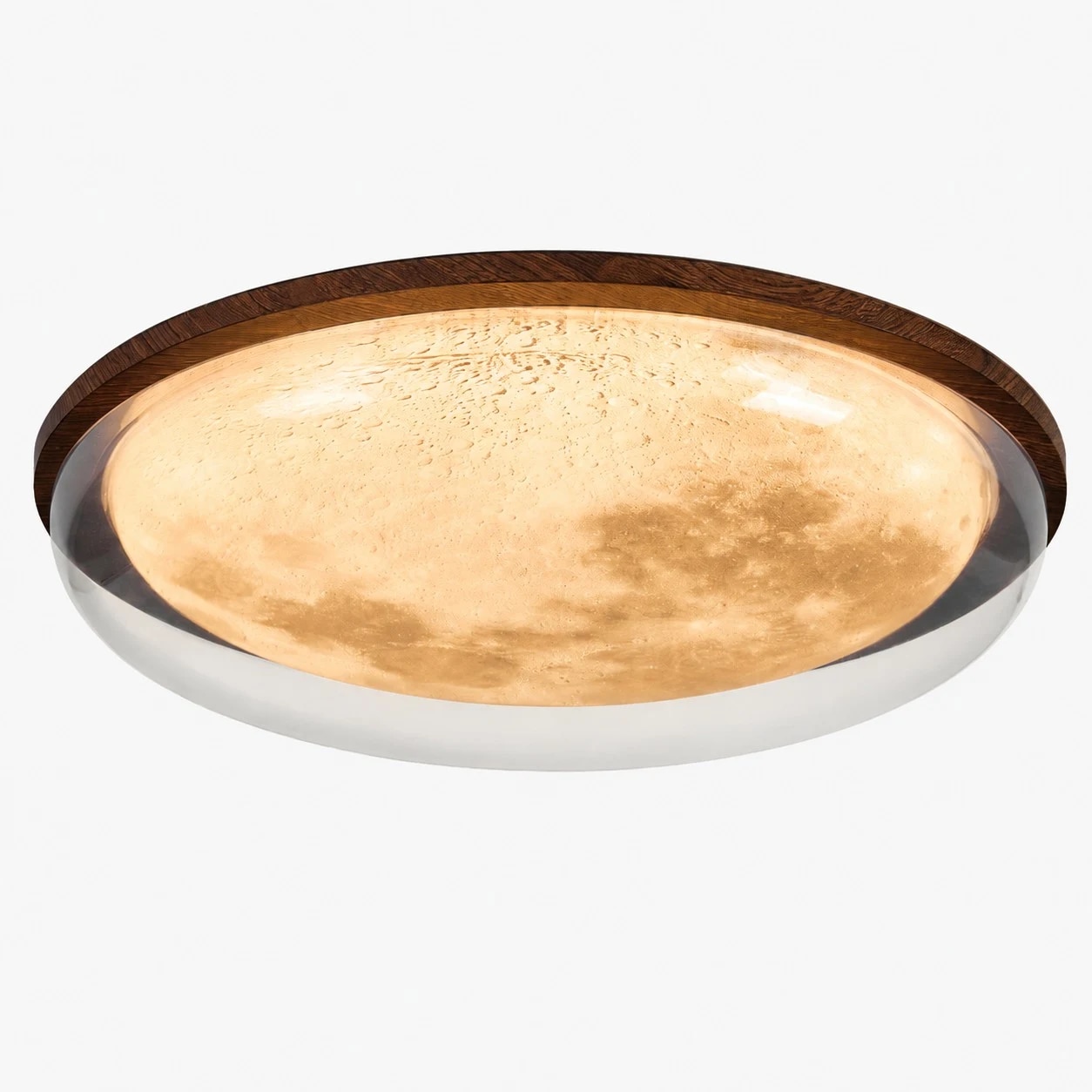 Walnut moon ceiling light 41 cm and 52 cm options