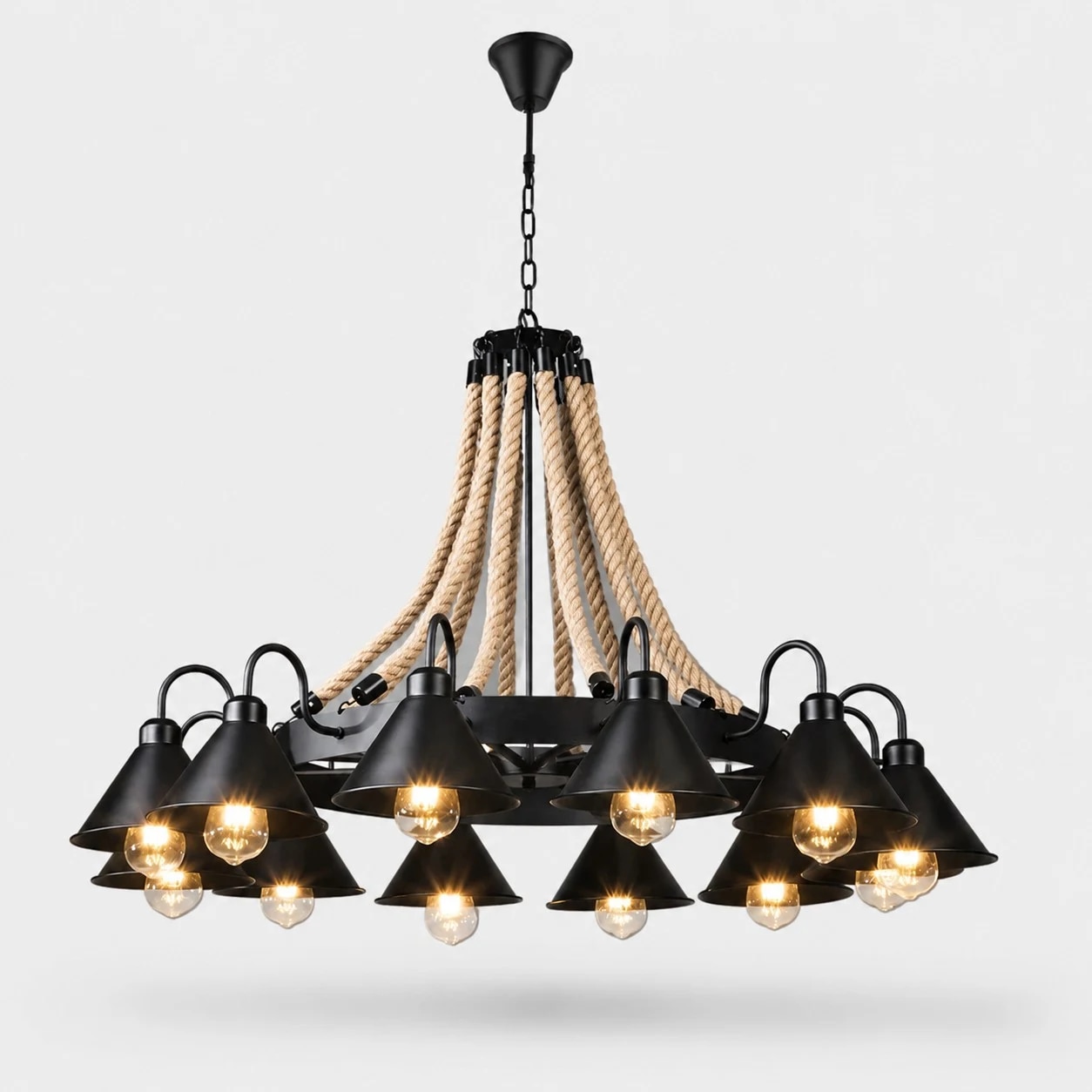 8118-D12 · Series: Ironwork · Heads: 12 · Dimensions: D 43.3" / 110 cm