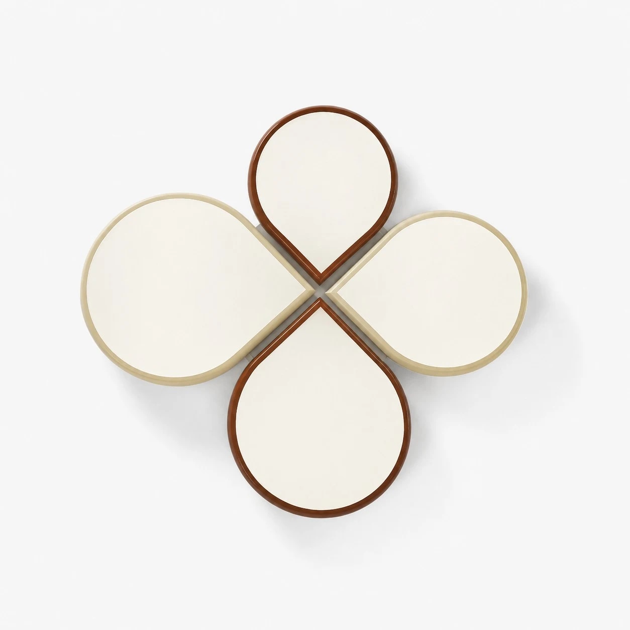 Four petal clover light structure with coffee trim
