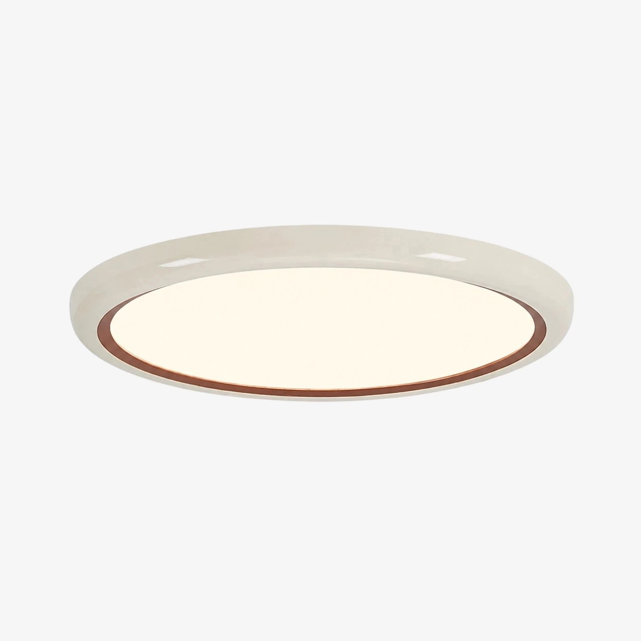 Milky white and orange red ceiling lamp profile