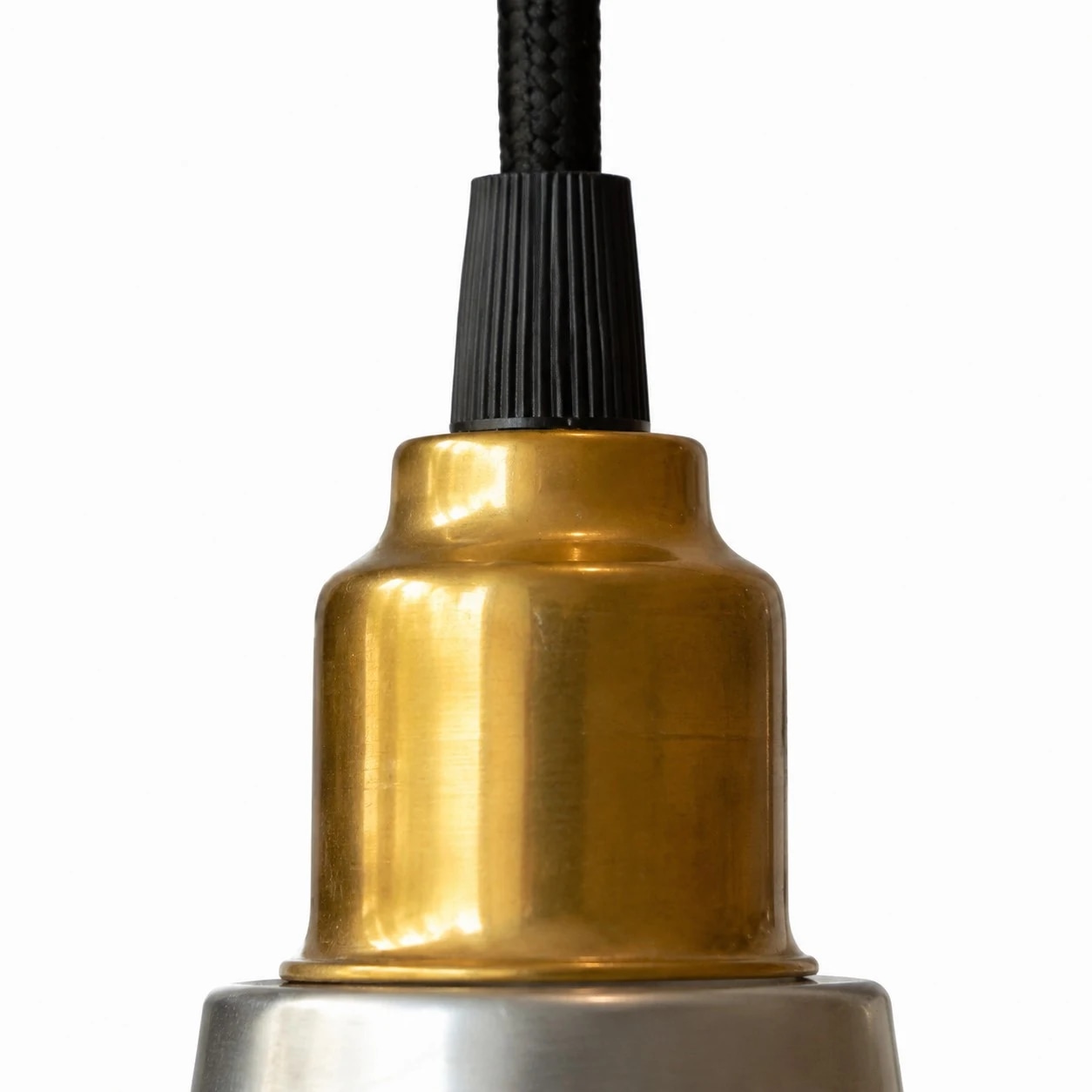 Brass-tone socket and cord detail