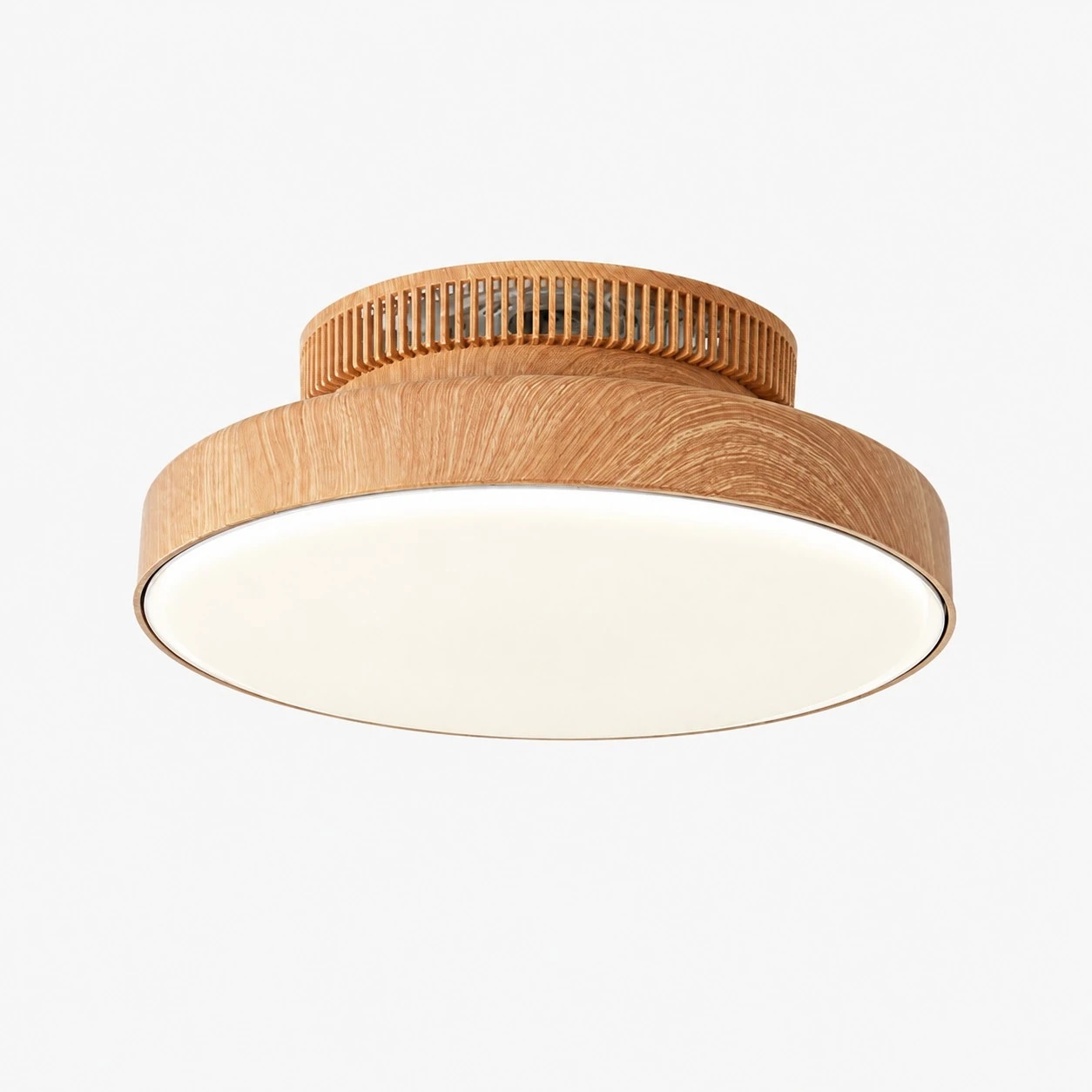 Style C Natural Wood flush mount ceiling fan light