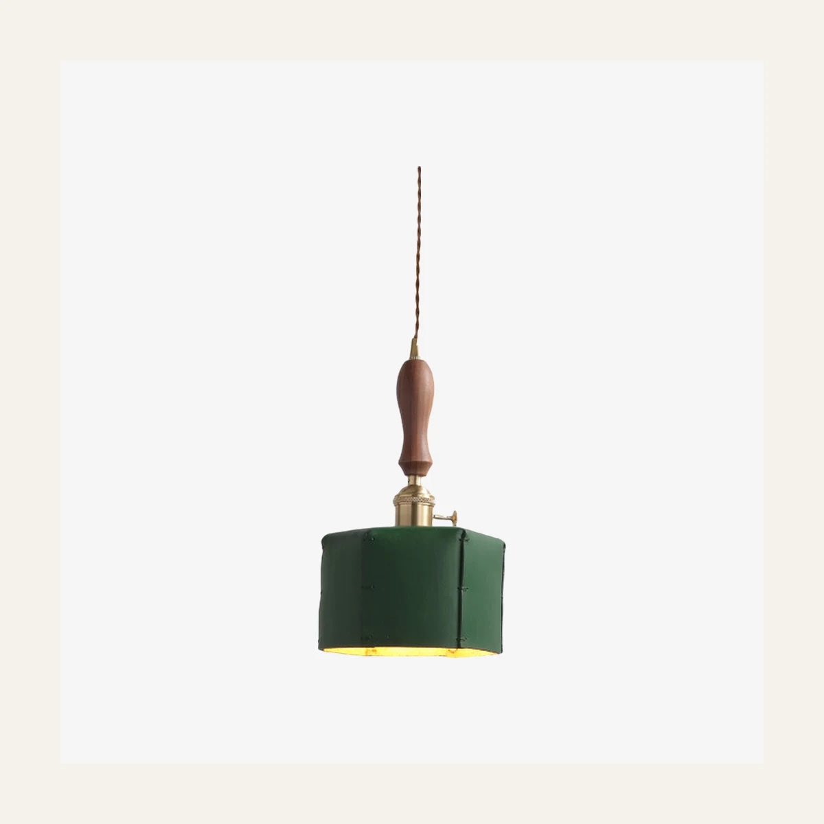 Style D green hexagonal leather pendant light