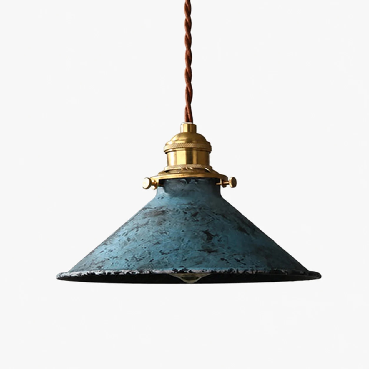 Distressed Blue Cone pendant lamp