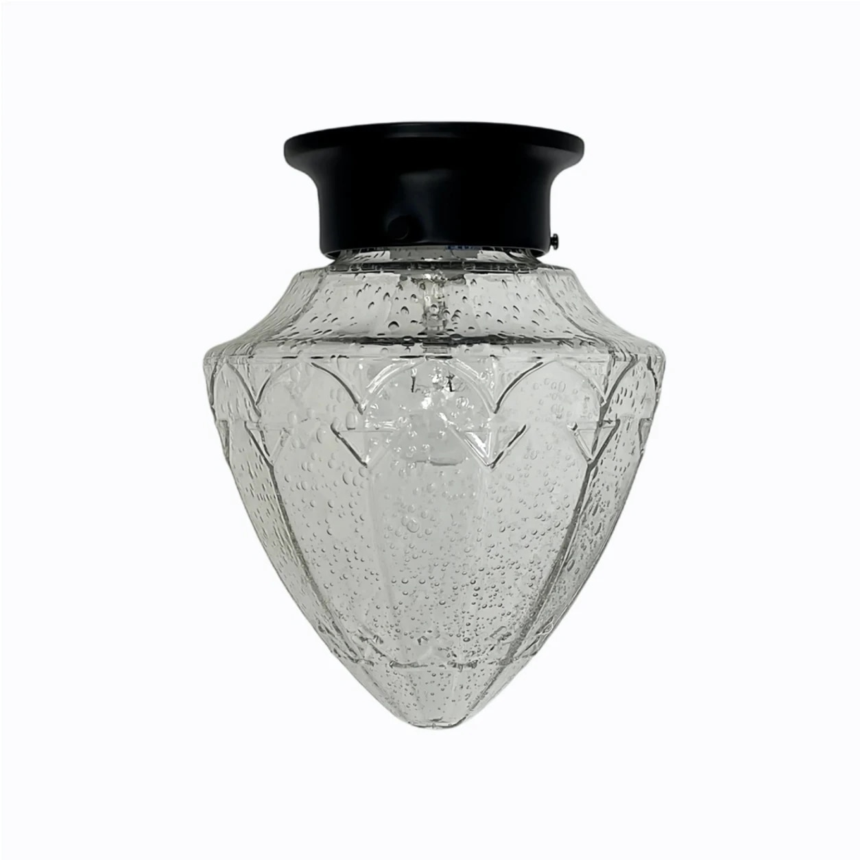 Style G minimalist glass ceiling lamp in black finish
