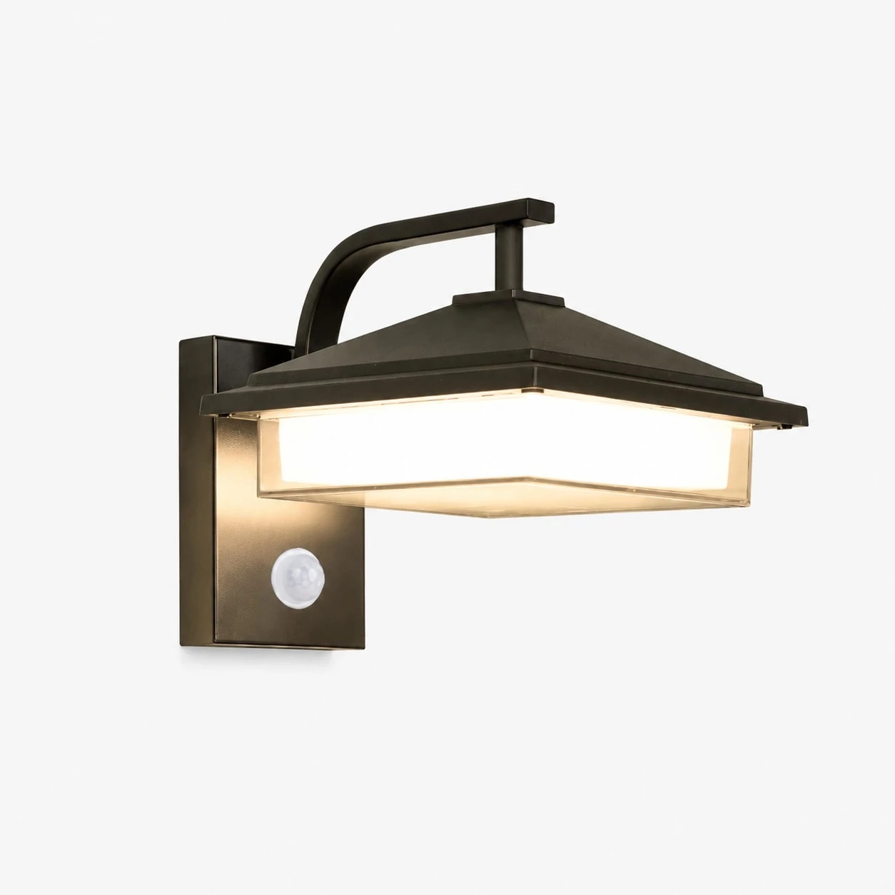 Style B black outdoor wall light with motion sensor