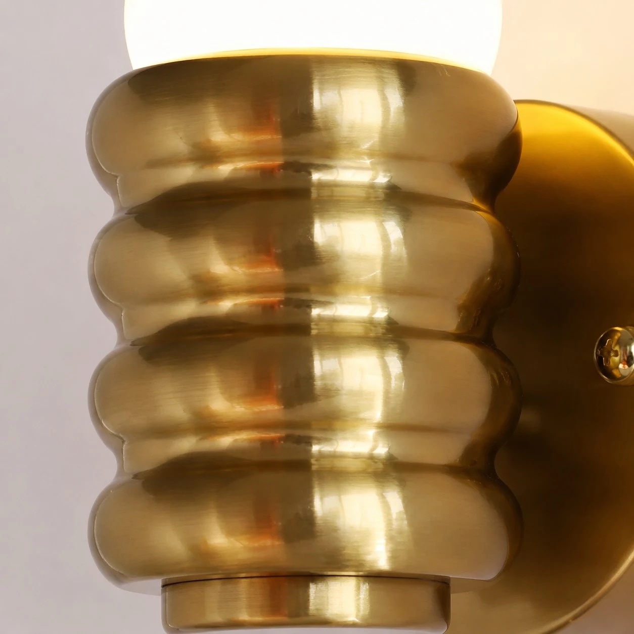 Vintage French Ribbed Wall Sconce detail
