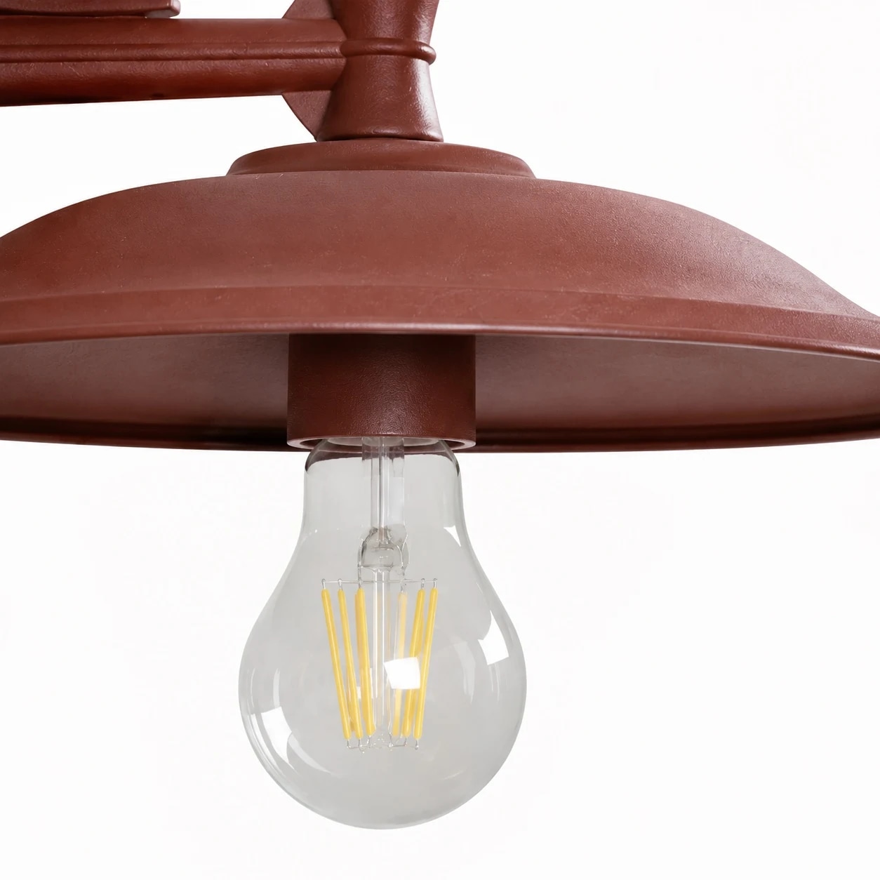 Open E27 bulb area beneath the wall lamp shade
