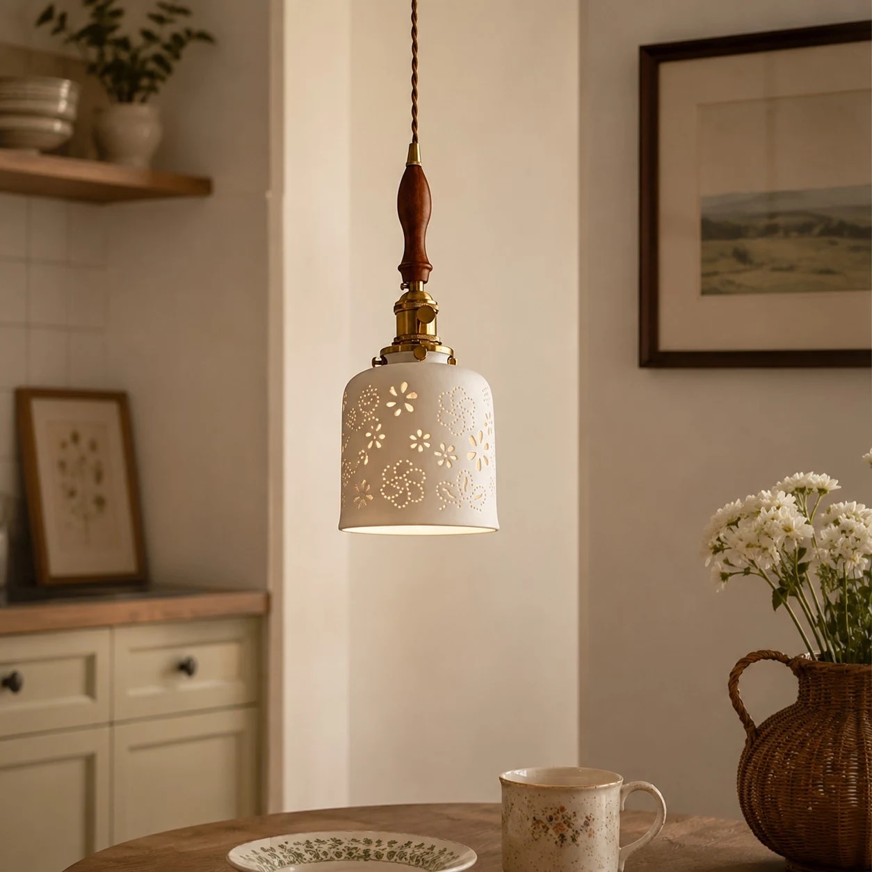 Walnut accent pendant family