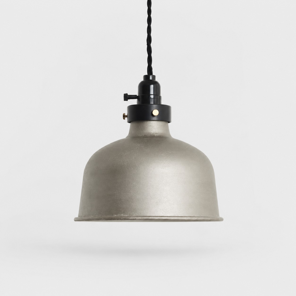 abat-jour cloche en argent brossé