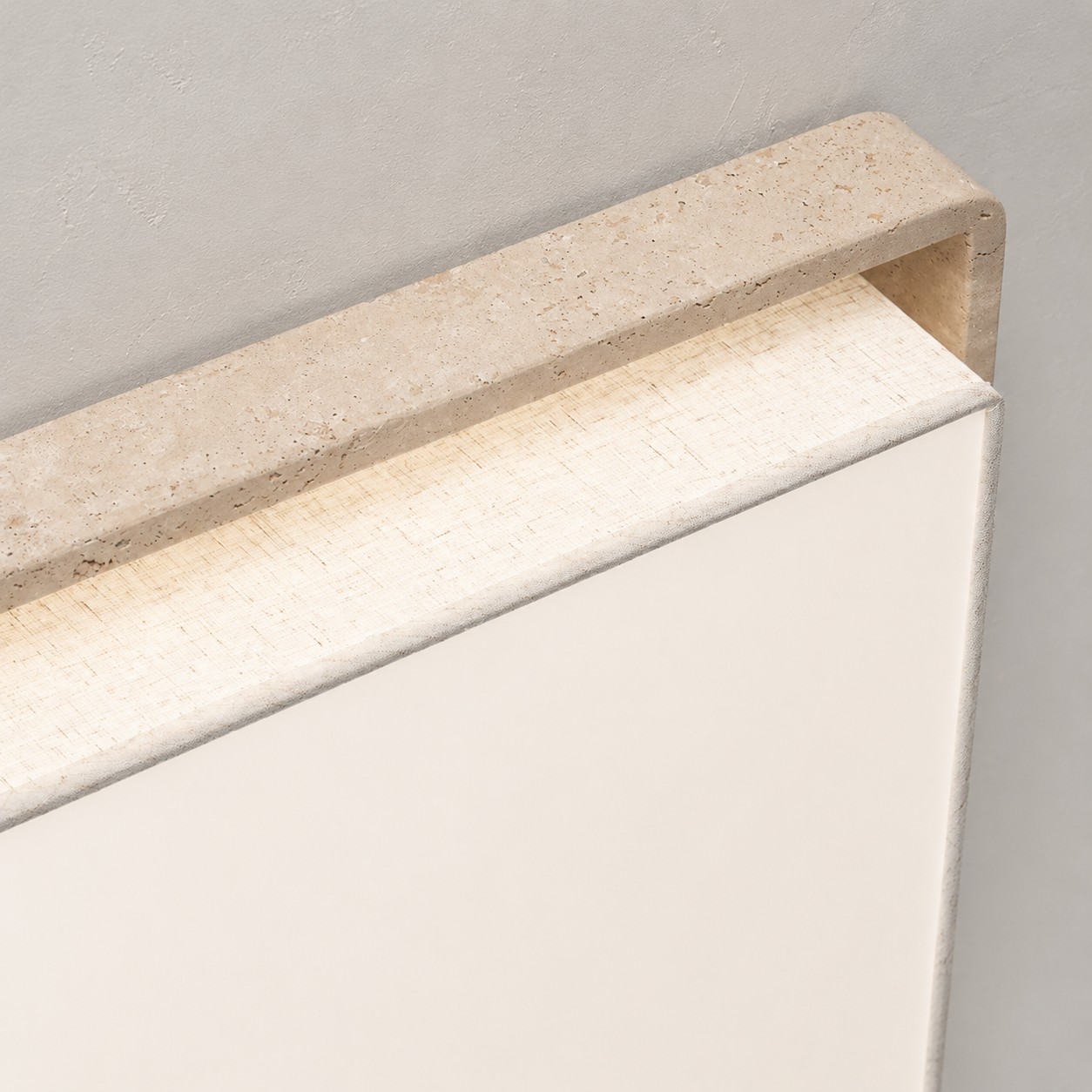 Travertine Fabric Flush Mount Ceiling Light finish detail