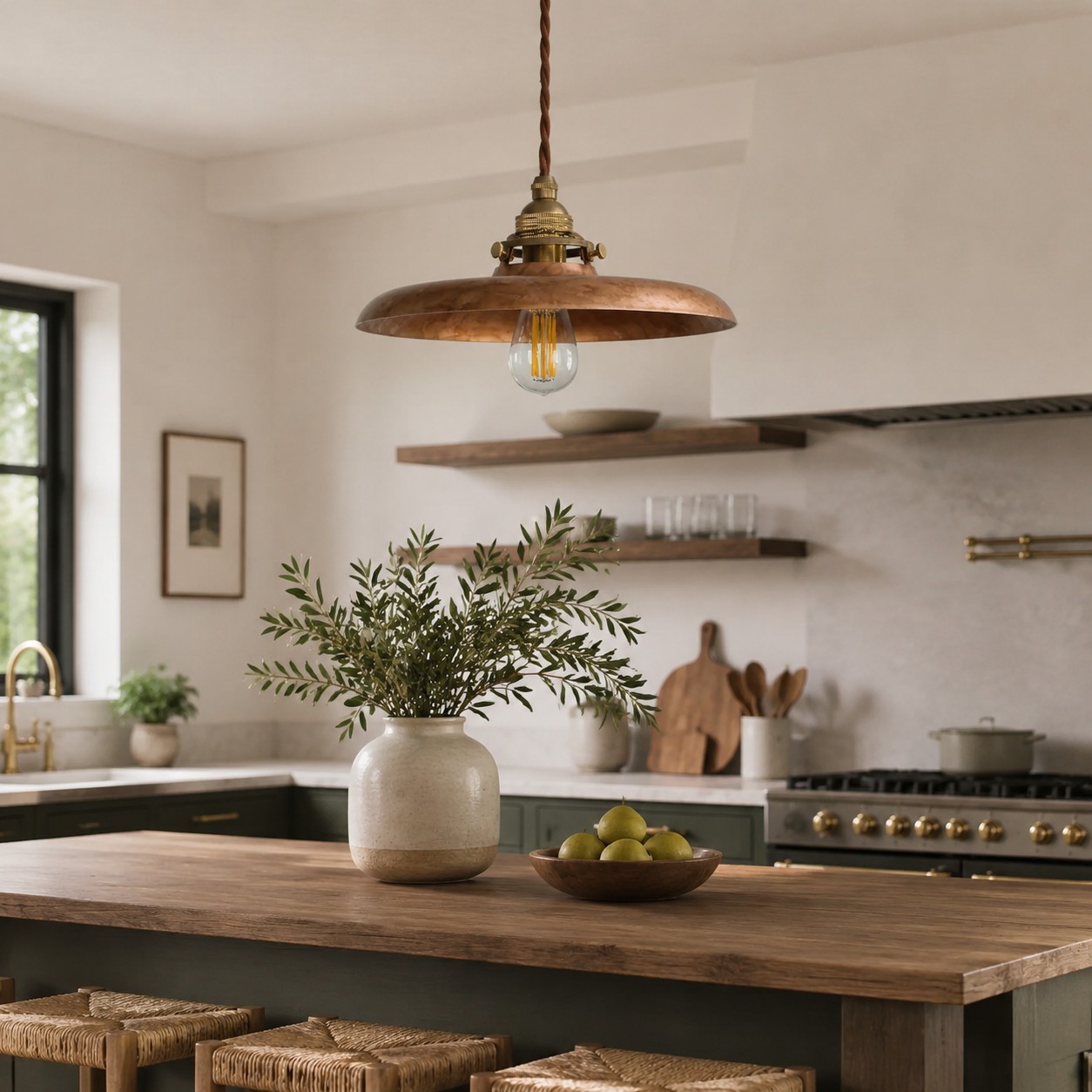 Suspension pour cuisine de style campagnard