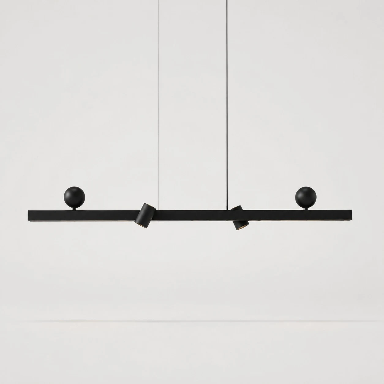 zwarte dubbele lichtbundel hanglamp