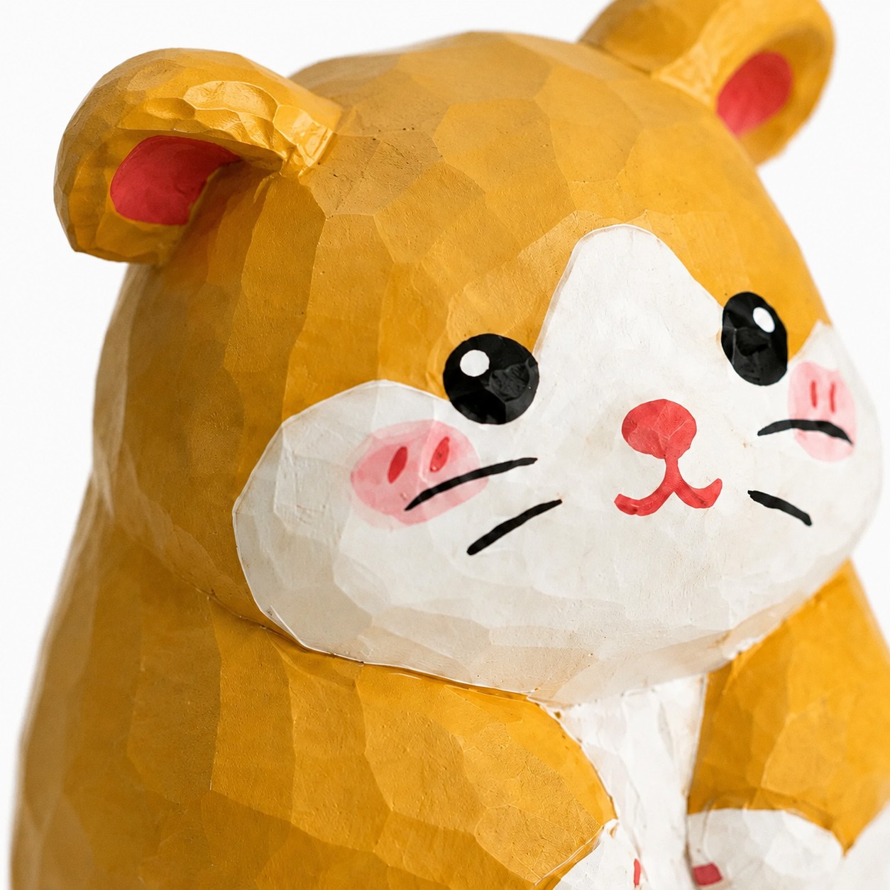 Detail van handgesneden houten dierenbeeldjes