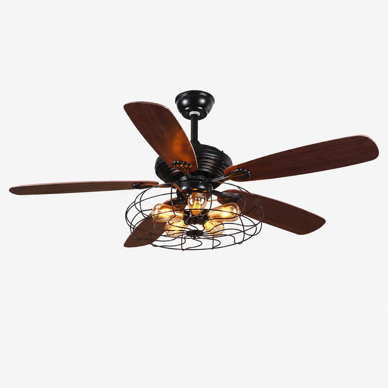 Bladen van zwart walnoothout met open draadkooi / 122 cm / 48″