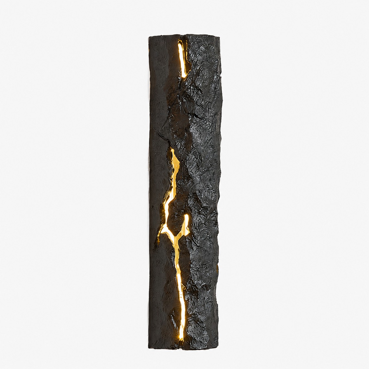 Applique da parete in resina nera antracite con effetto crepa (immagine SKU)